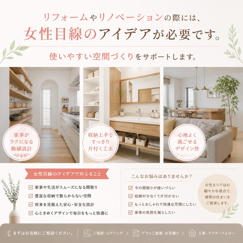 女性目線のリフォーム提案