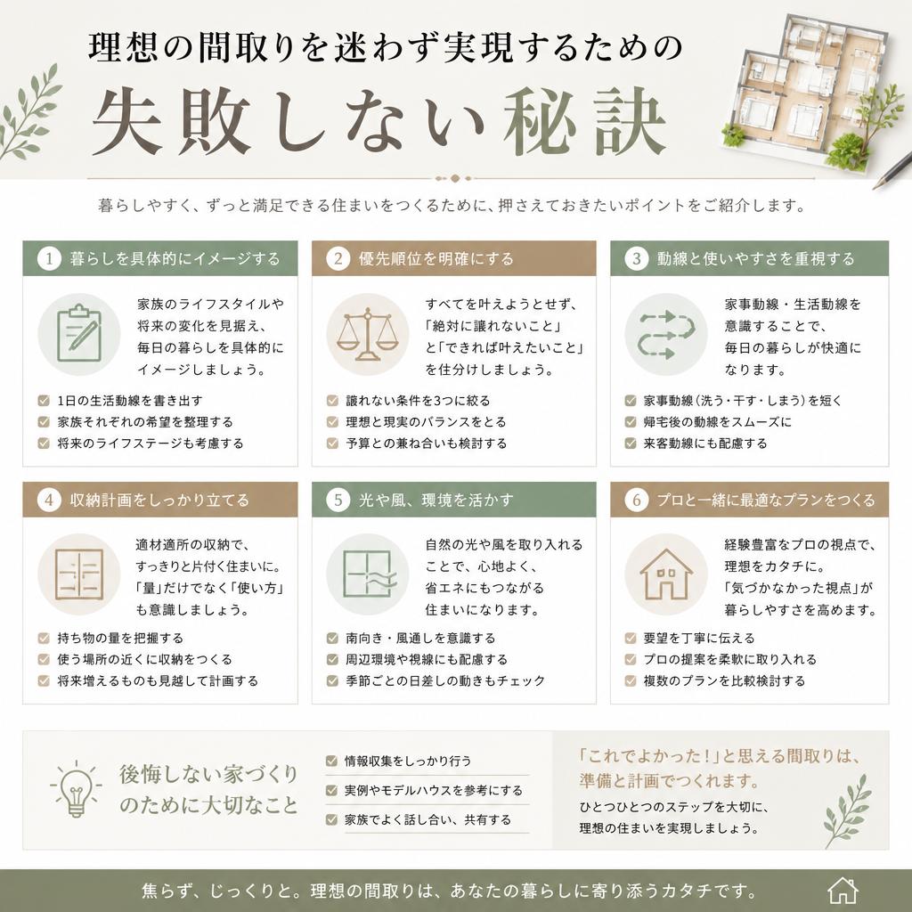 理想の間取りを迷わず実現するための失敗しない秘訣