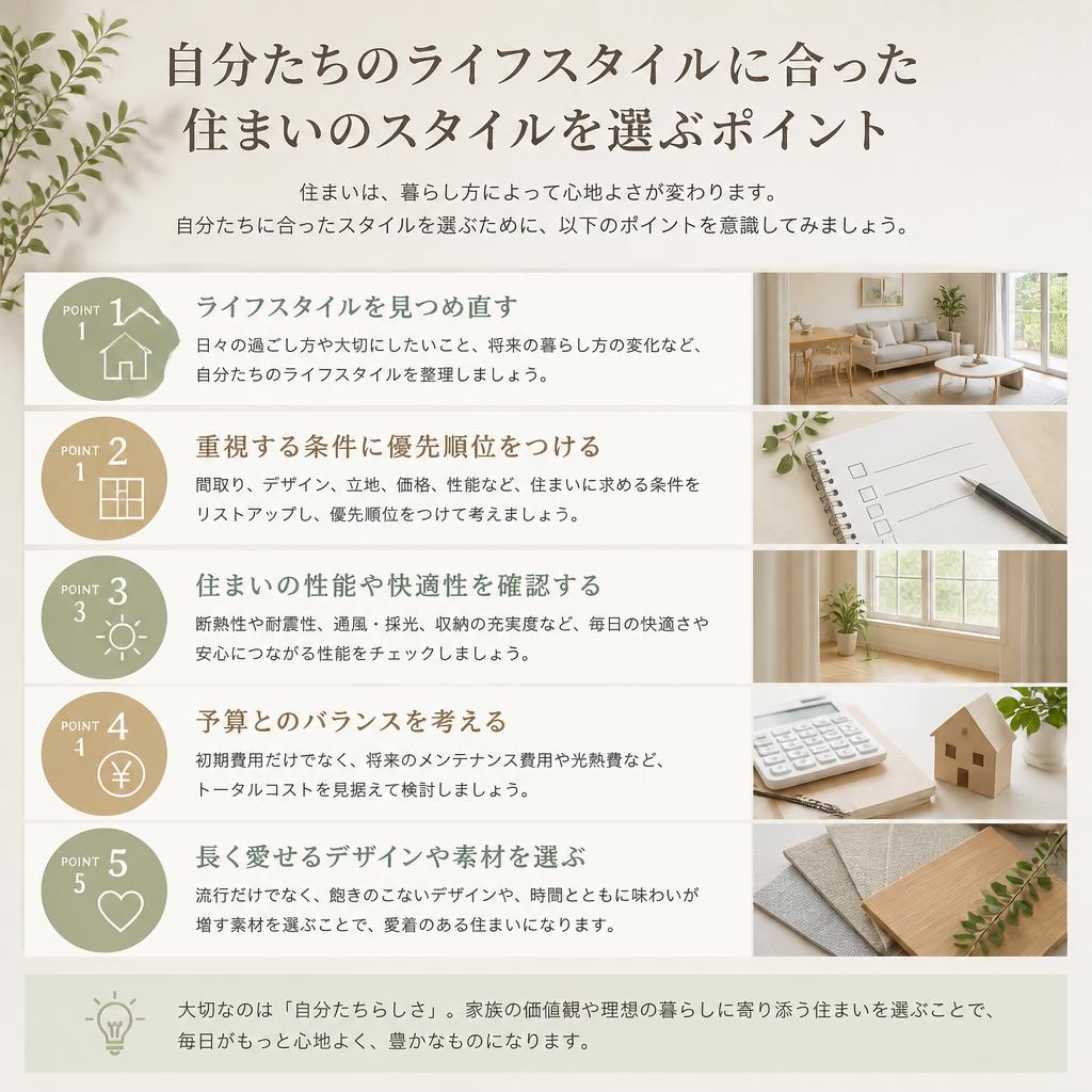 ライフスタイルに合った住まいのスタイル