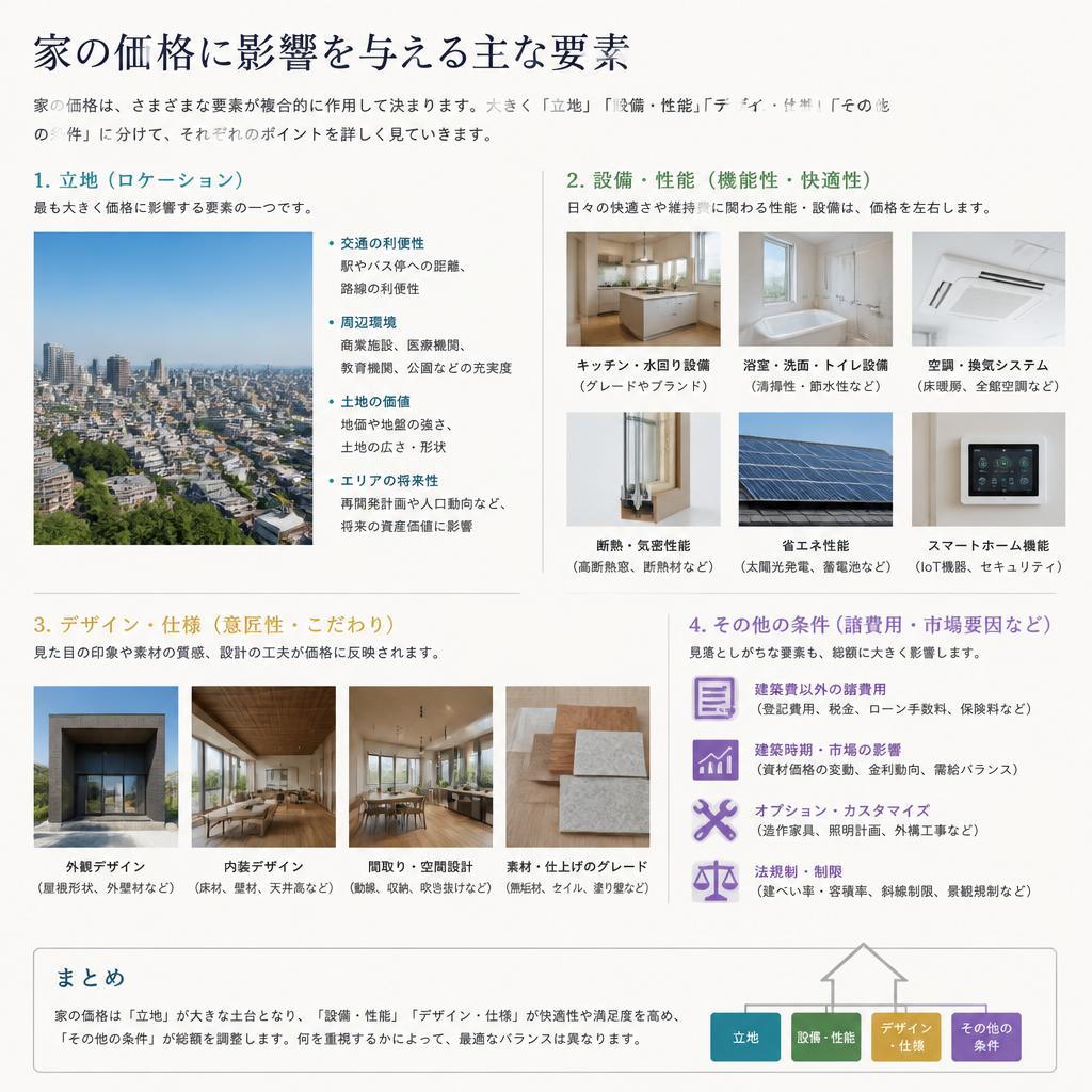 家の価格を左右する要素