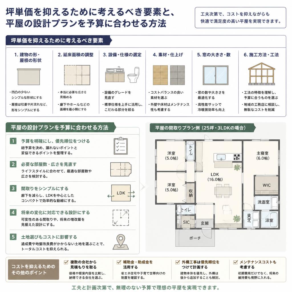 坪単価を抑えるためのポイント