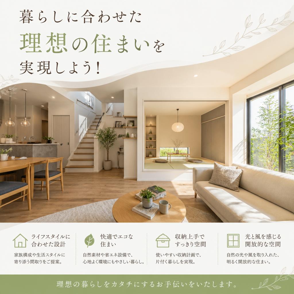 暮らしに合わせた理想の住まいを実現しよう！