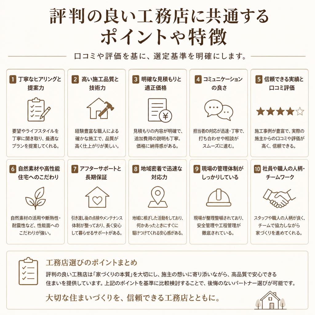 評判を集める工務店の特徴