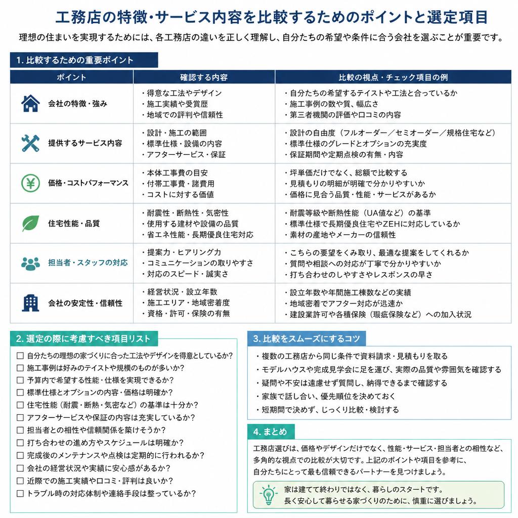 福島の工務店の比較ポイント