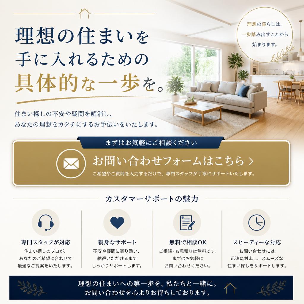 お問い合わせで理想の家づくりの第一歩を踏み出そう！