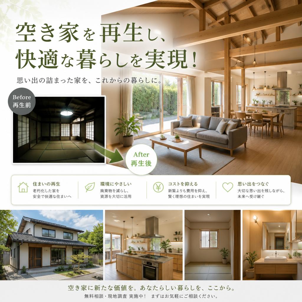 空き家を再生し、快適な暮らしを実現！