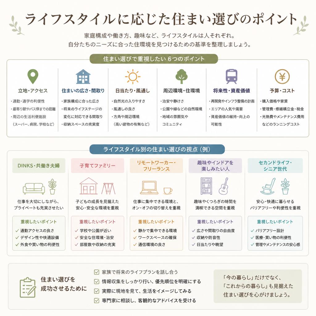 ライフスタイルに合わせた選択基準