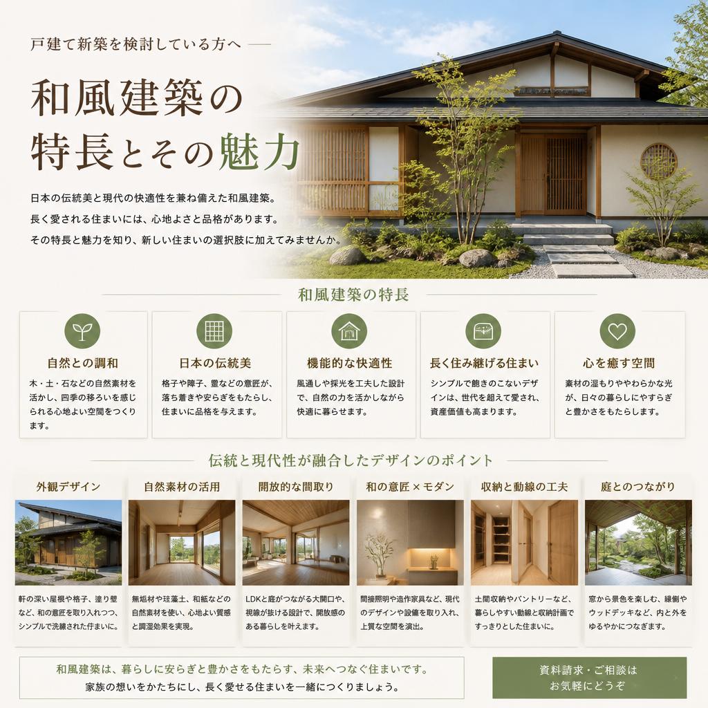 戸建て新築のノウハウ、和風建築の魅力