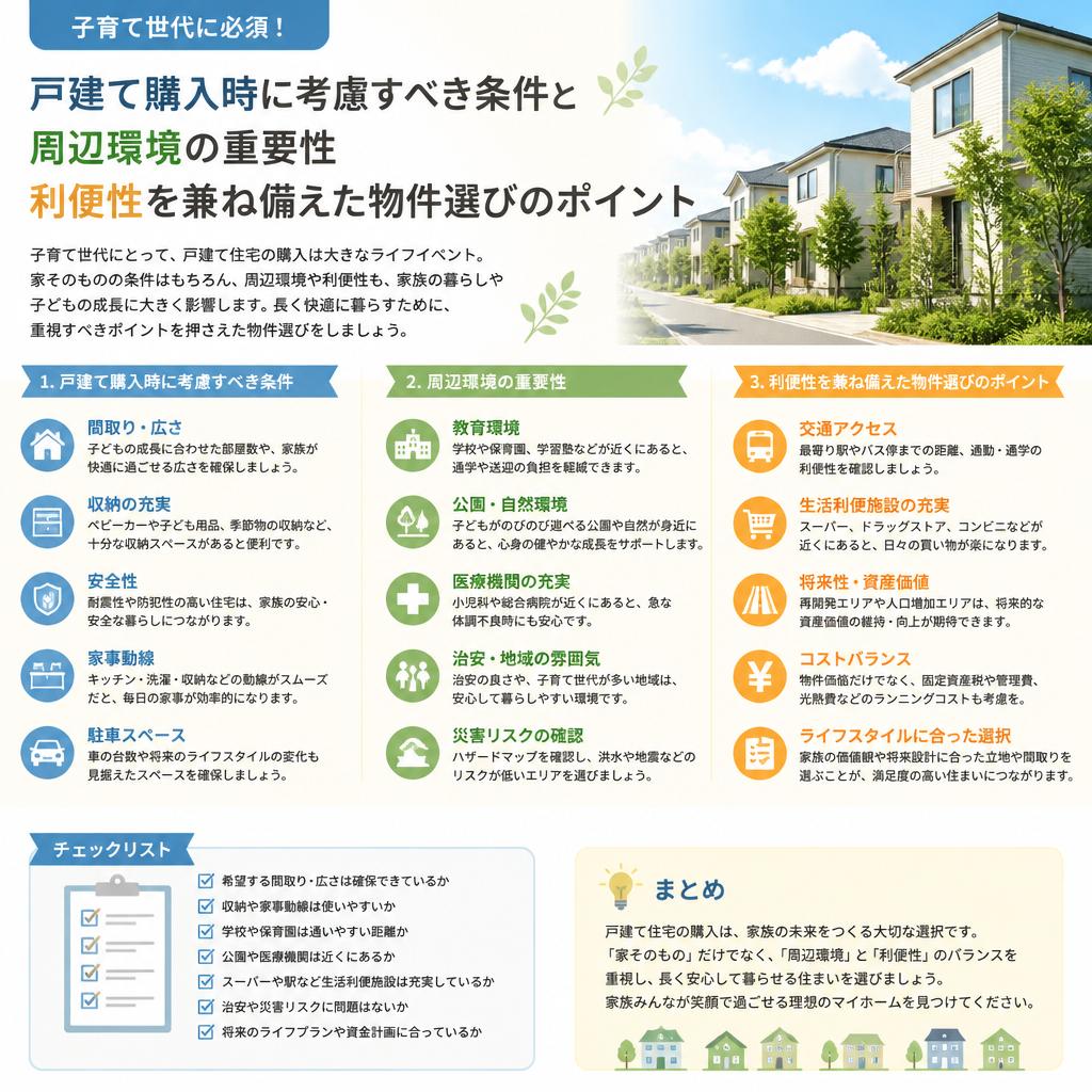 子育てに最適な戸建て購入のポイント
