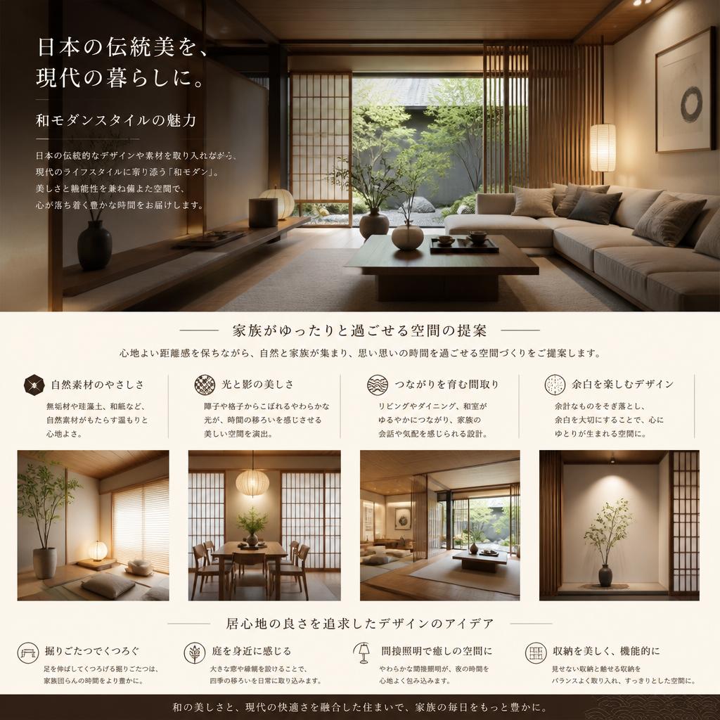 和モダンデザインで心地よい空間作り