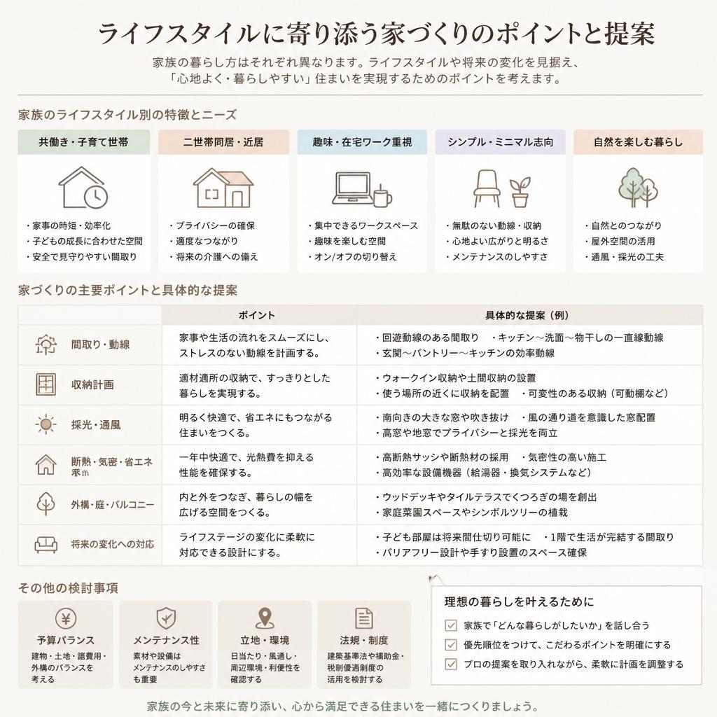 ライフスタイルに合わせた家づくり